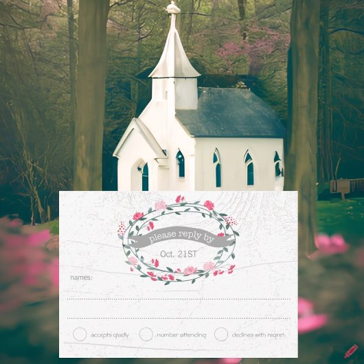 Wasserfarbe Rustikale Blumengarten RSVP Karte