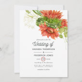 Wasserfarbe Rustikale Bohemische Rote Sonnenblumen Einladung (Vorderseite)