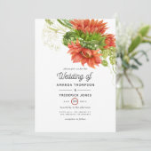 Wasserfarbe Rustikale Bohemische Rote Sonnenblumen Einladung (Stehend Vorderseite)