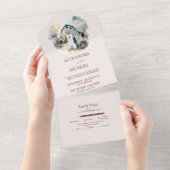 Wasserfarbe Rustikale Brauerei All In One Einladung (Abreißen)