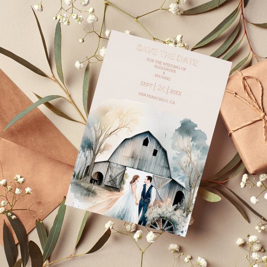 Wasserfarbe Rustikale Brauerei Folieneinladung