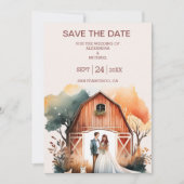 Wasserfarbe Rustikale Brauerei Save The Date (Vorderseite)