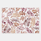 Wasserfarbe Rustikale Burgund-Blätter  Geschenkpapier Set (Vorderseite 3)