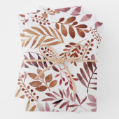 Wasserfarbe Rustikale Burgund-Blätter  Geschenkpapier Set (Beispiel)