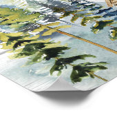Wasserfarbe Rustikale Foggy Forest Mountain Kabine Poster (Ecke)