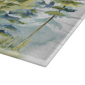 Wasserfarbe Rustikale Foggy Forest Mountain Kabine Schneidebrett (Ecke)