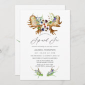 Wasserfarbe Rustikale Forest Sip and See Party Einladung (Vorne/Hinten)