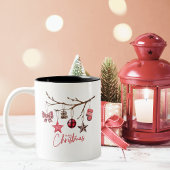 Wasserfarbe Rustikale Frohe Weihnachten Zweifarbige Tasse