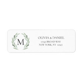 Wasserfarbe Rustikale grüne Rücksendeadresse