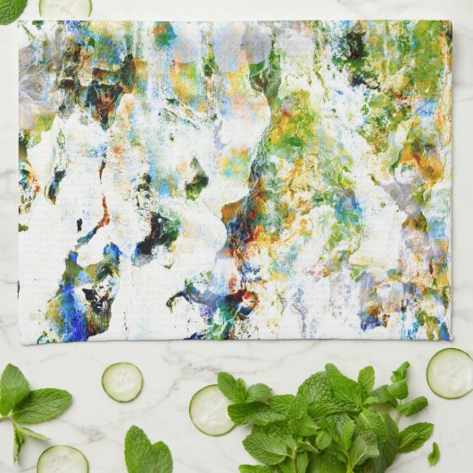 Wasserfarbe, rustikale Grunge-Grafik Geschirrtuch (Gefaltet)