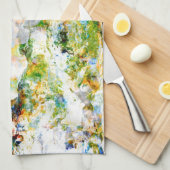 Wasserfarbe, rustikale Grunge-Grafik Geschirrtuch (Viertel Falte)