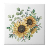 Wasserfarbe Rustikale Herbstsonne Bouquet Fliese (Vorderseite)