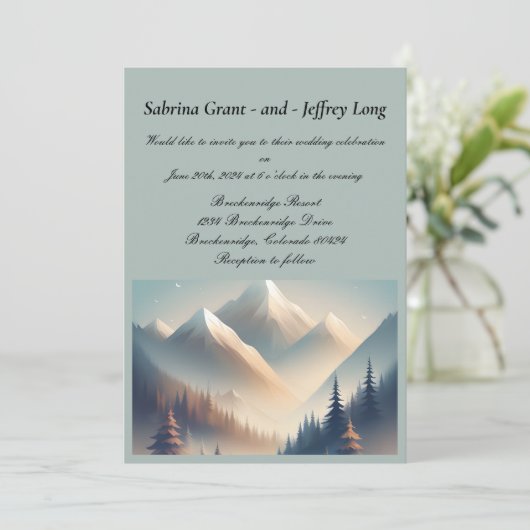 Wasserfarbe Rustikale Hochzeit Einladung (Stehend Vorderseite)