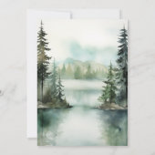 Wasserfarbe Rustikale Hochzeit im Bergsee Save The Date (Rückseite)