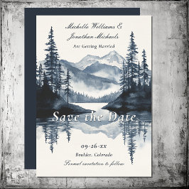 Wasserfarbe Rustikale Hochzeit im Bergsee Save The Date