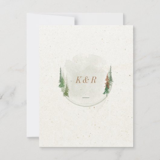 Wasserfarbe Rustikale Hochzeitkarte Einladung (Rückseite)