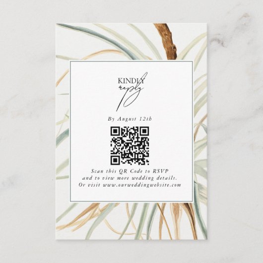 Wasserfarbe Rustikale, neutrale Boho Botanische Ho Begleitkarte (Vorderseite)