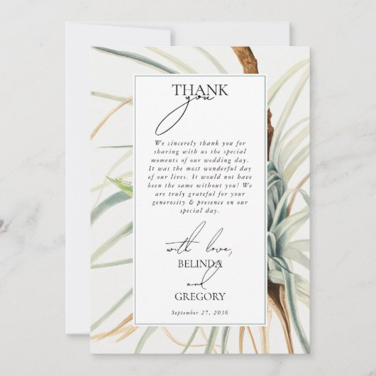 Wasserfarbe Rustikale, neutrale Boho Botanische Ho Dankeskarte (Vorderseite)