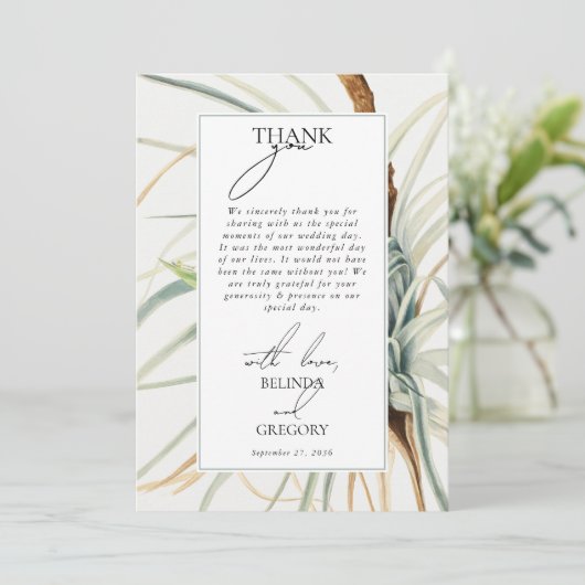 Wasserfarbe Rustikale, neutrale Boho Botanische Ho Dankeskarte (Stehend Vorderseite)