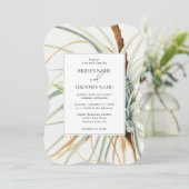 Wasserfarbe Rustikale, neutrale Boho Botanische Ho Einladung (Stehend Vorderseite)