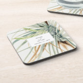 Wasserfarbe Rustikale, neutrale Boho Botanische Ho Getränkeuntersetzer (Linke Seite)