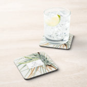 Wasserfarbe Rustikale, neutrale Boho Botanische Ho Getränkeuntersetzer (Rechte Seite)