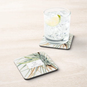 Wasserfarbe Rustikale, neutrale Boho Botanische Ho Getränkeuntersetzer