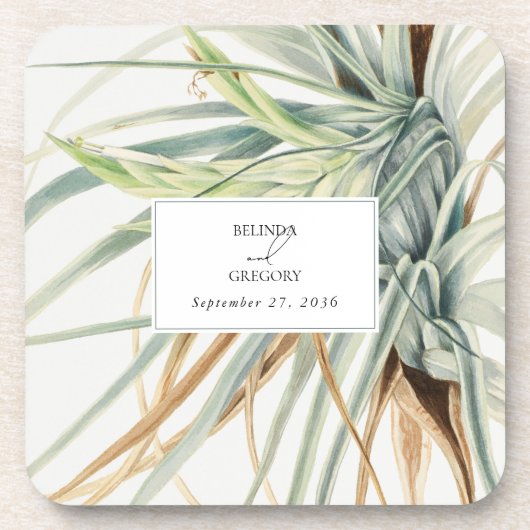 Wasserfarbe Rustikale, neutrale Boho Botanische Ho Getränkeuntersetzer (Vorderseite)