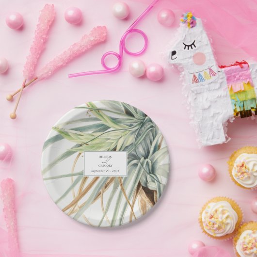 Wasserfarbe Rustikale, neutrale Boho Botanische Ho Pappteller (Party)