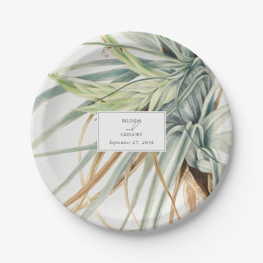 Wasserfarbe Rustikale, neutrale Boho Botanische Ho Pappteller (Vorderseite)