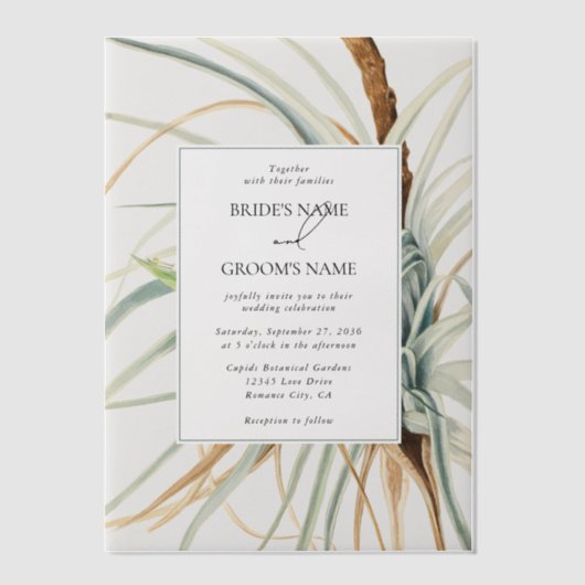 Wasserfarbe Rustikale, neutrale Boho Botanische Ho Pergament Einladungen (Vorderseite)