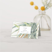 Wasserfarbe Rustikale, neutrale Boho Botanische Ho Platzkarte (Rückseite)