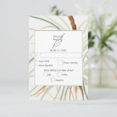 Wasserfarbe Rustikale, neutrale Boho Botanische Ho RSVP Karte (Stehend Vorderseite)