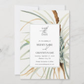 Wasserfarbe Rustikale, neutrale Boho Botanische Ho Save The Date (Vorderseite)