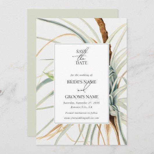 Wasserfarbe Rustikale, neutrale Boho Botanische Ho Save The Date (Vorne/Hinten)
