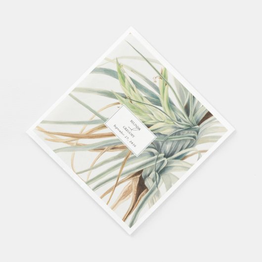 Wasserfarbe Rustikale, neutrale Boho Botanische Ho Serviette (Ecke)