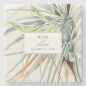 Wasserfarbe Rustikale, neutrale Boho Botanische Ho Steinuntersetzer (Vorderseite)