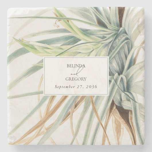 Wasserfarbe Rustikale, neutrale Boho Botanische Ho Steinuntersetzer (Vorderseite)