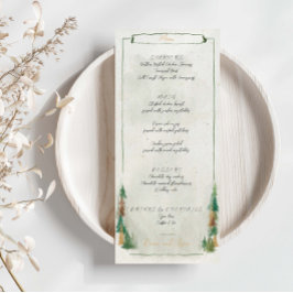 Wasserfarbe Rustikale Pinien Menü Karte