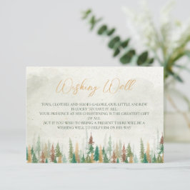Wasserfarbe Rustikale Pinienwälder, die gut wollen Begleitkarte