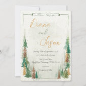 Wasserfarbe Rustikale Pinienwälder Einladung (Vorderseite)