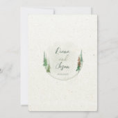 Wasserfarbe Rustikale Pinienwälder Einladung (Rückseite)