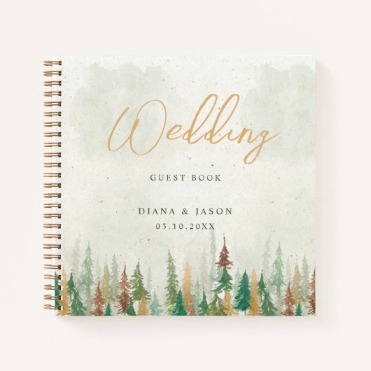 Wasserfarbe Rustikale Pinienwälder Notizblock (Vorderseite)