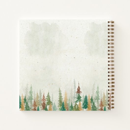 Wasserfarbe Rustikale Pinienwälder Notizblock (Rückseite)