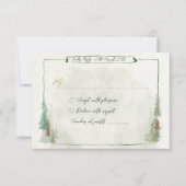 Wasserfarbe Rustikale Pinienwälder RSVP Karte (Vorderseite)