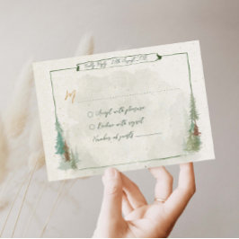 Wasserfarbe Rustikale Pinienwälder RSVP Karte