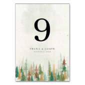 Wasserfarbe Rustikale Pinienwälder Tischnummer (Rückseite)