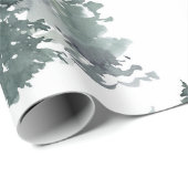 Wasserfarbe Rustikale Pinienwälder Winter Geschenkpapier (Rolleneckpunkt)