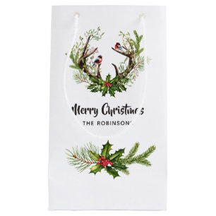 Wasserfarbe Rustikale Rentierweihnacht Kleine Geschenktüte
