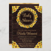 Wasserfarbe Rustikale Sonnenblumen Kinderdusche Einladung (Vorne/Hinten)